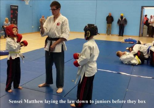 Juniors Sensei Matthew setting out rules before boxing