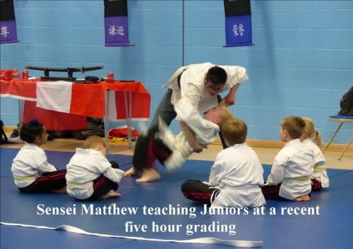 Juniors sensei matthew teaching martial arts